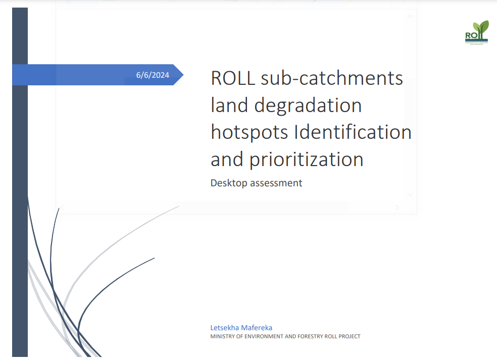 Thumbnail for ROLL sub-catchments  land degradation  hotspots Identification  and prioritization